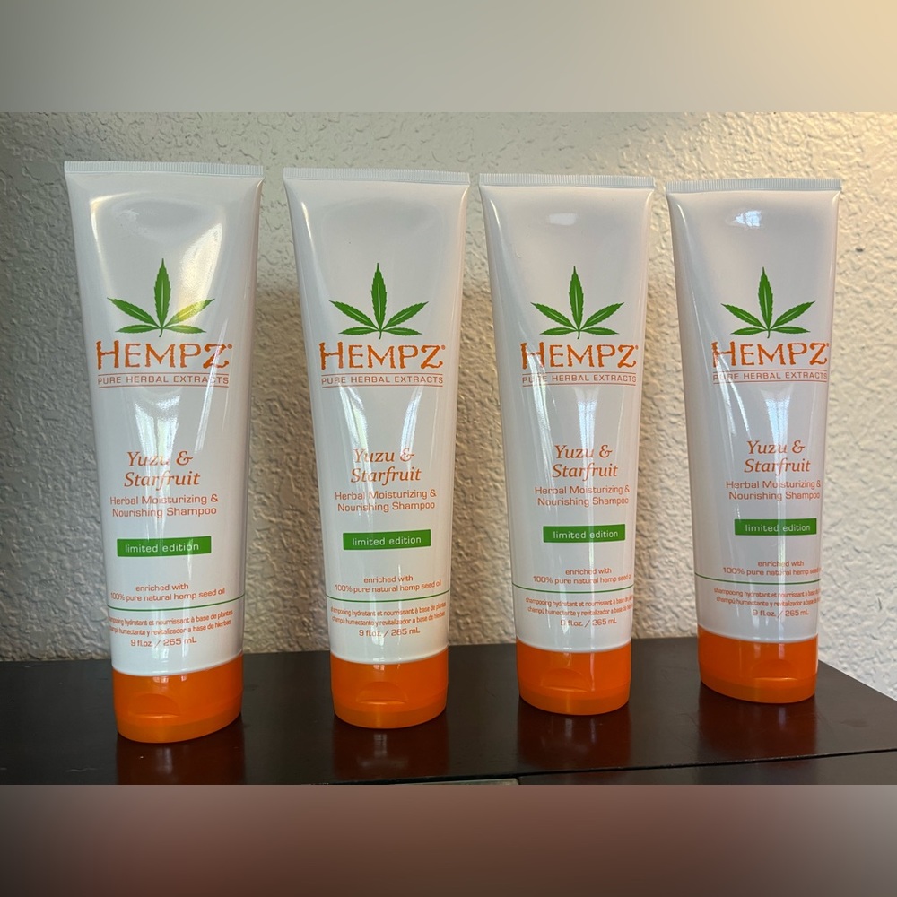 4 HEMPZ Herbal Moisturizer & Nourishing Shampoo YUZU & STARFRUIT 9oz
